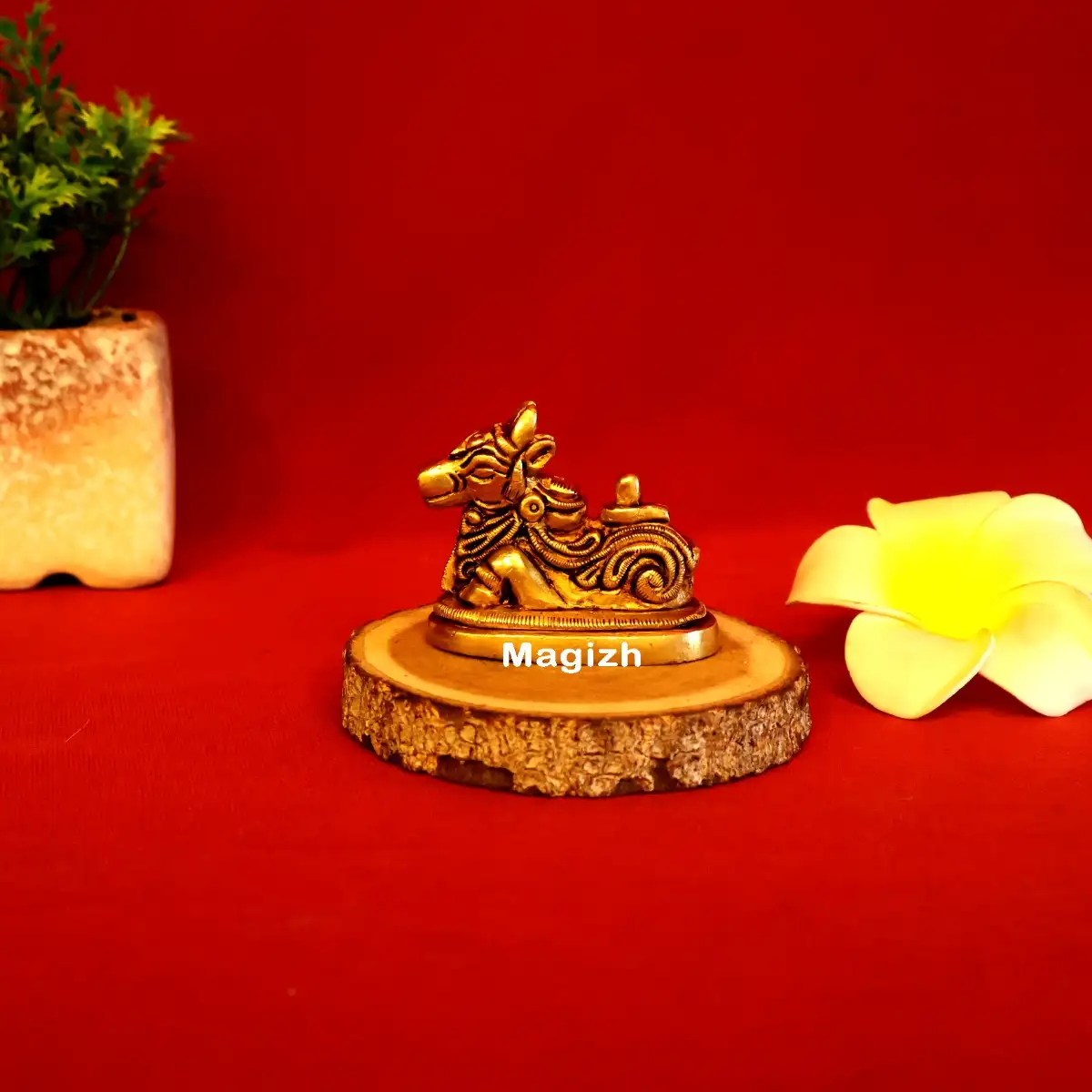 Brass Shiv ling Nandhi 2inches - image 1