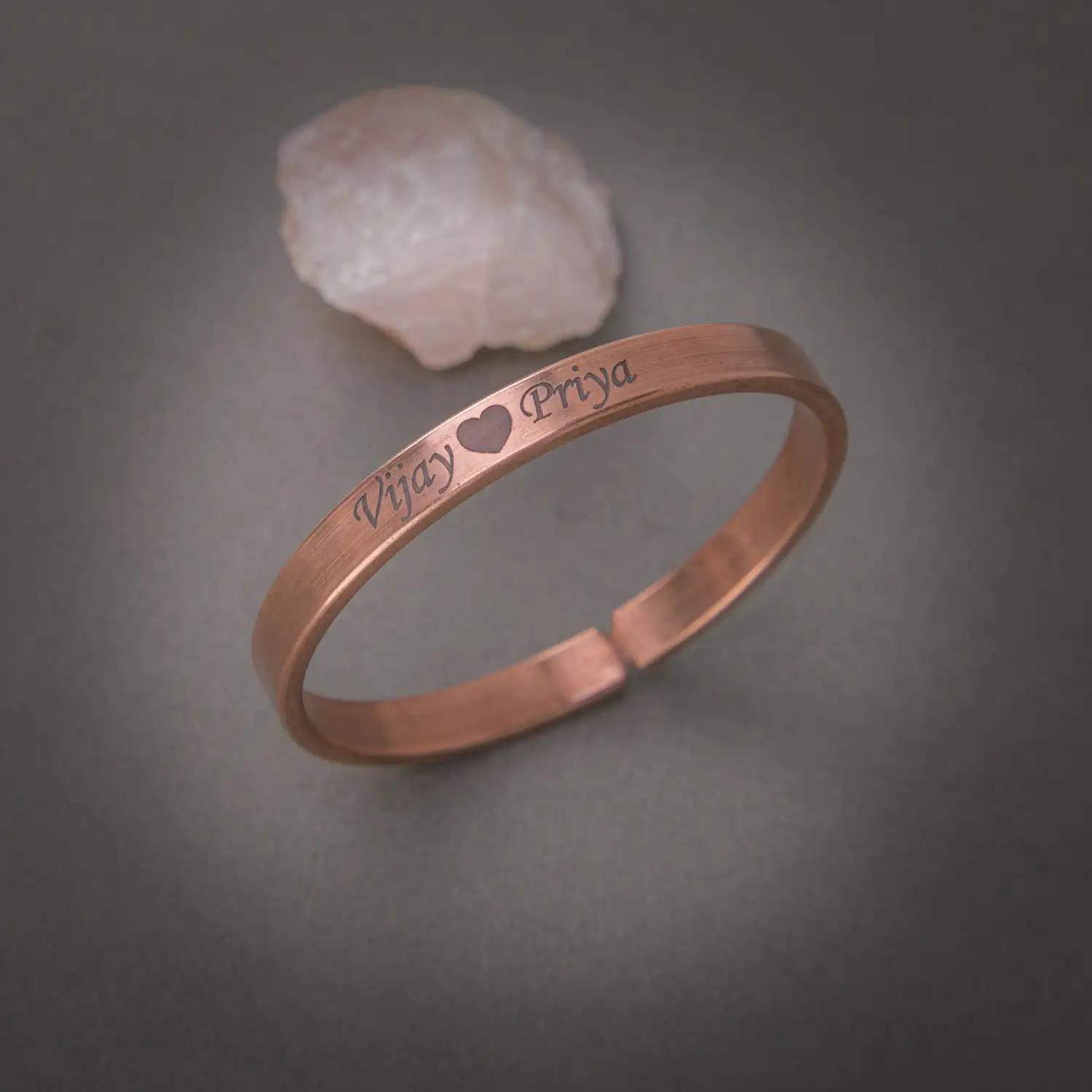 Customized heavy Copper Bracelet with your name - 8mm - image 1