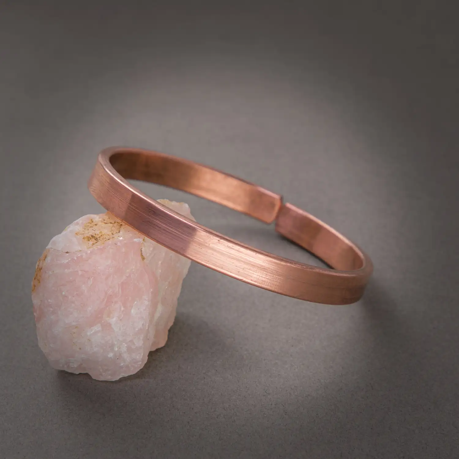 Pure Copper Bracelet Plain Kappu Kada Bangle For Men Flat - 8mm - image 1