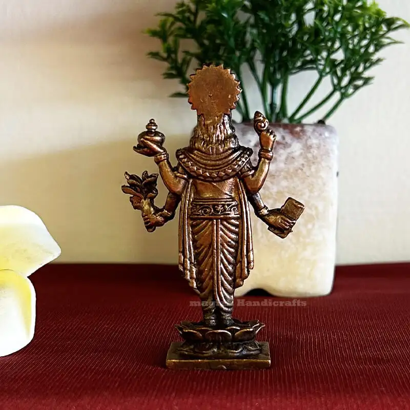 3 inches standing copper Dhanvantri - image 2