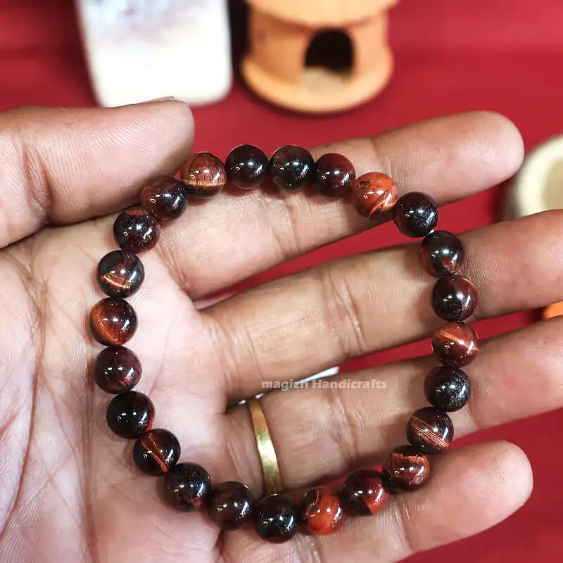 Red Tiger eye Crystal stone Bracelet (8 mm) - image 1