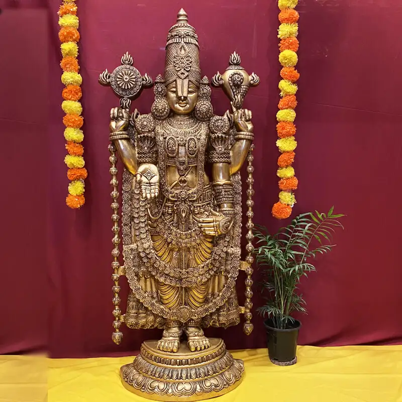 4 feet Brass Thirupati Lord Balaji Idol - image 1