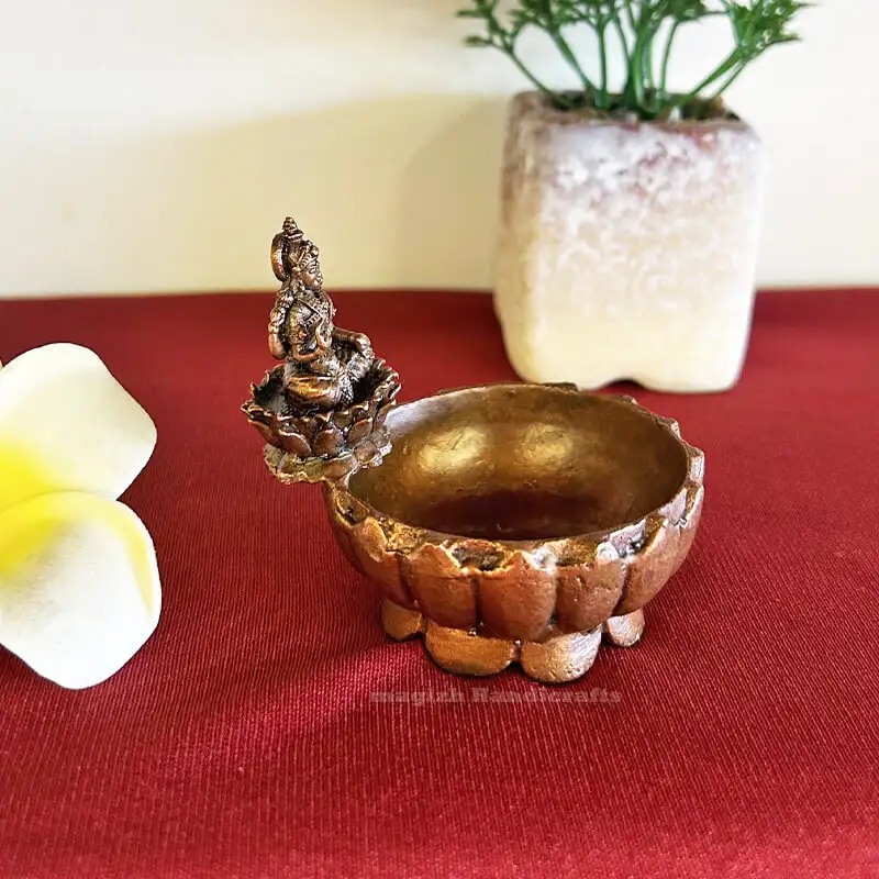 2.5 inches Copper Lakshmi Urli - image 2