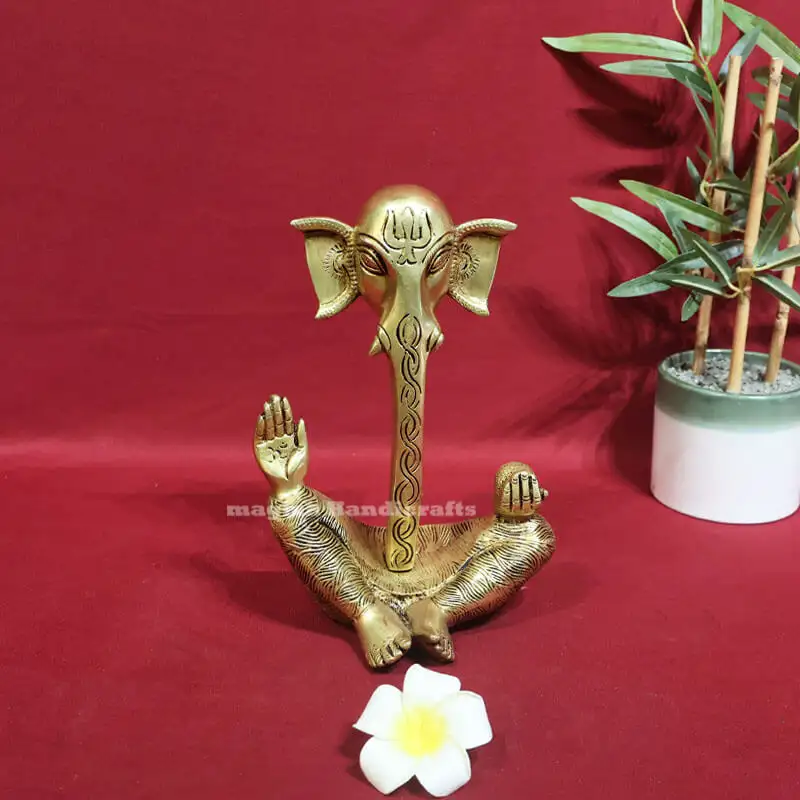 9.5 Inches Brass Straight Modern Ganesha idol - image 1