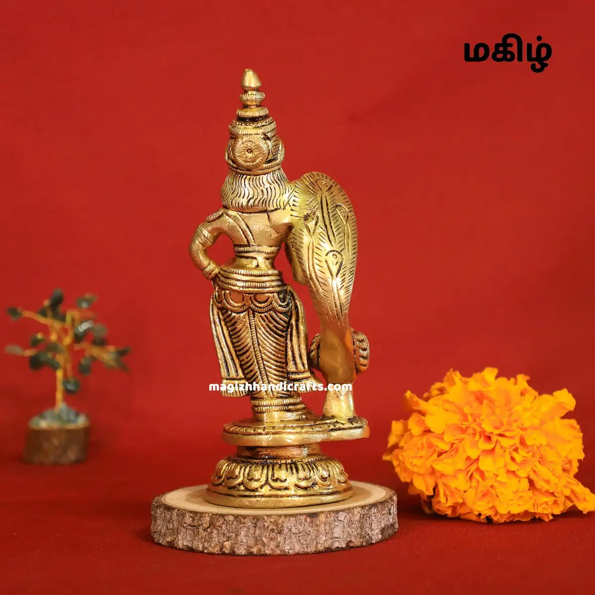 Brass Standing Murugan Vel Mayil 6 inches - image 2