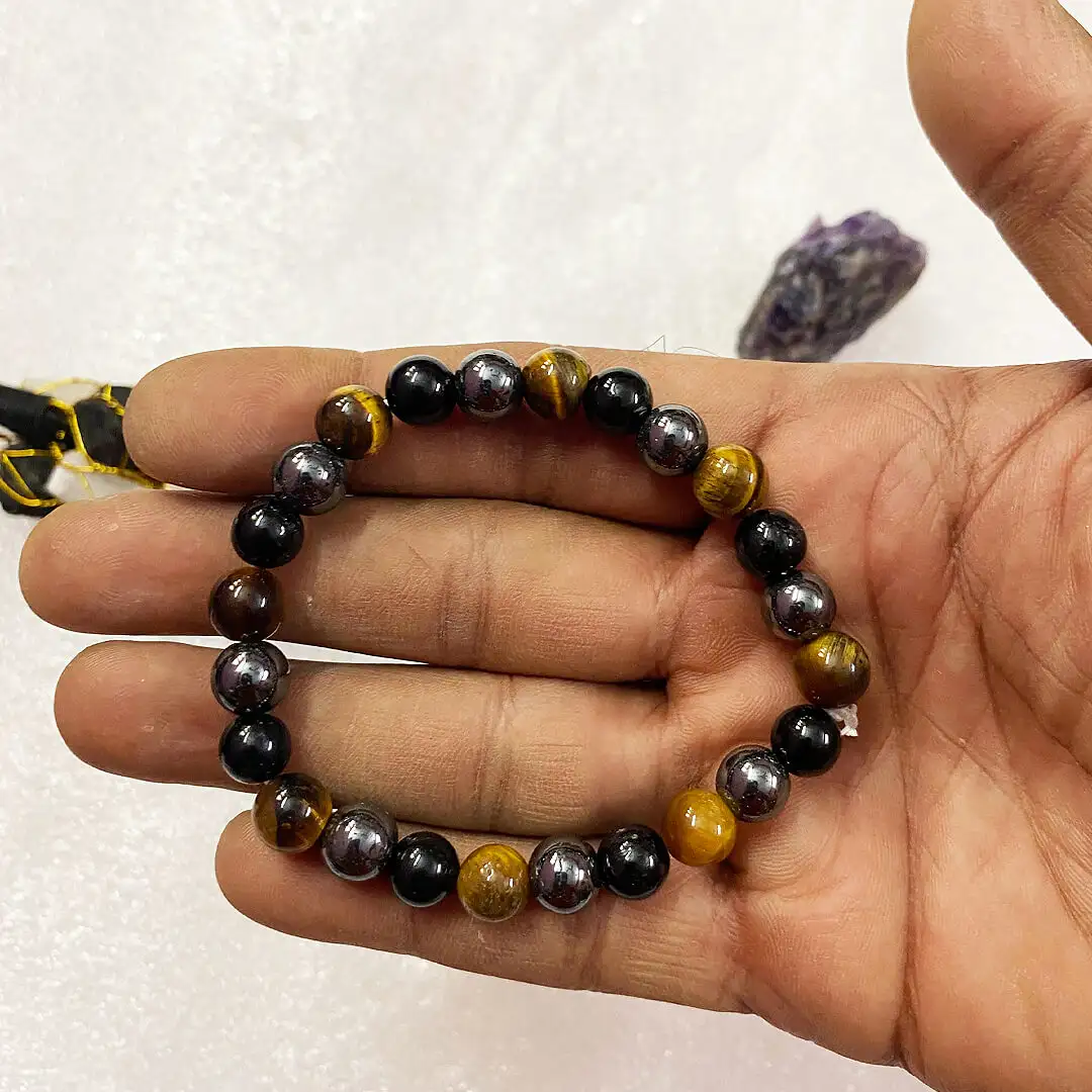 Triple Protection Crystal stone Bracelet (8 mm) - image 2