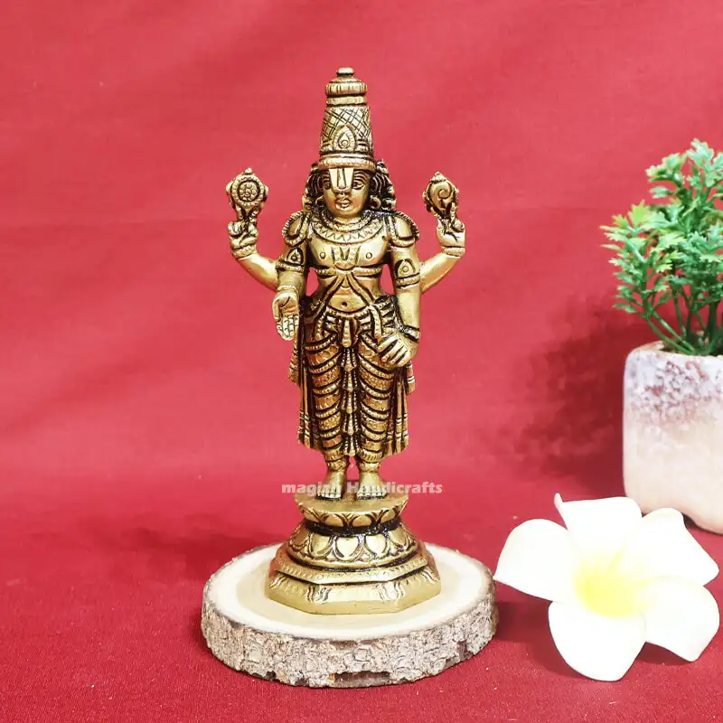 6 Inches Brass Thirupathi Balaji octagon Base SC - image 1