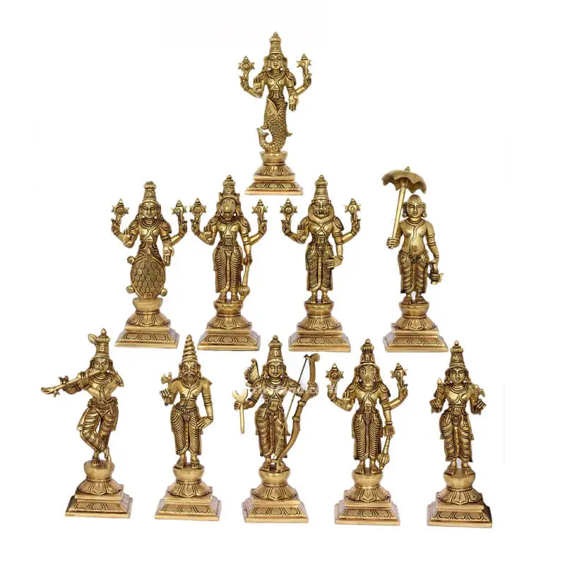 9.5 inches Brass Vishnu Dasavatar Idols SC - image 1
