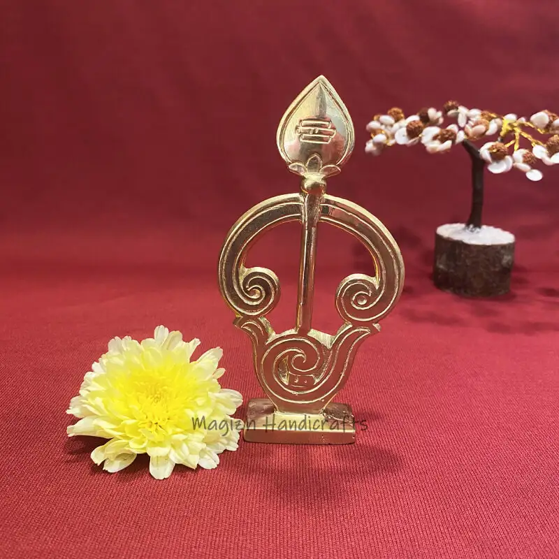 5 inches Brass Tamil OM vel with base - image 1