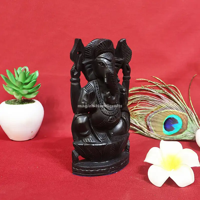 6 inches Karungali Vinayagar idol - image 2