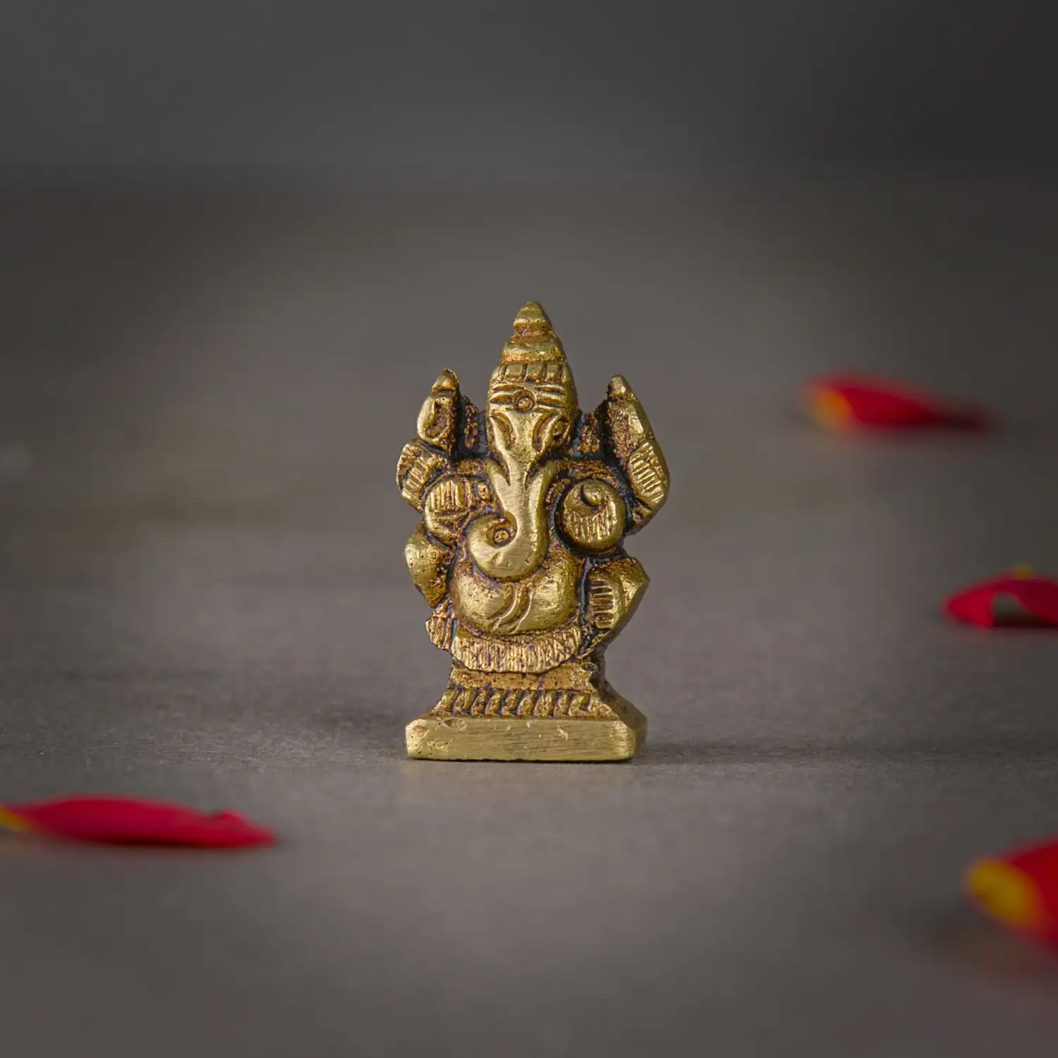 1.5 inches Brass Ganesha miniature idol SC - image 1