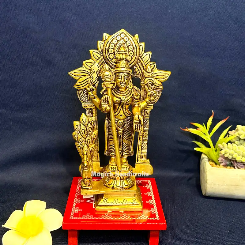 Brass Murugan Sun Thiruvachi idol - 8 inches - image 1