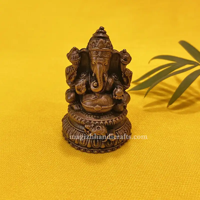 2 inches Copper Hollow Ganesha Idol - image 1