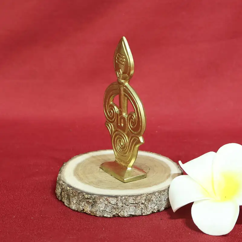 3.5 inches Brass Tamil OM vel with base - image 2