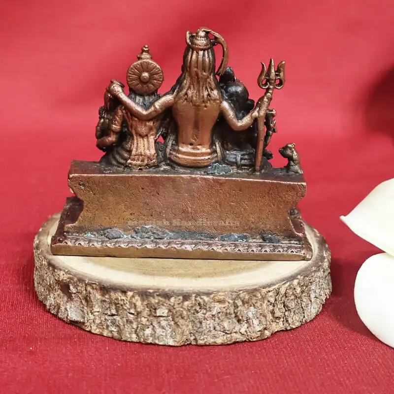 2.5 inches Copper Lord Shiva family idol - image 2