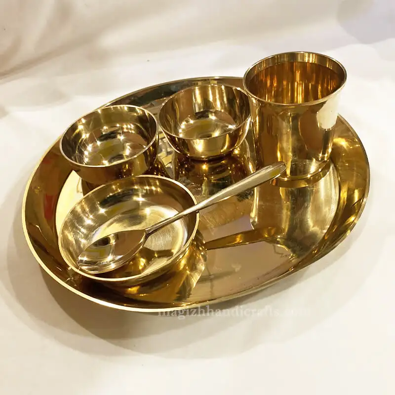 11 inches dia Bronze Thali set - image 2