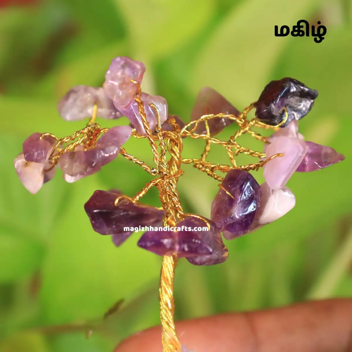 Mini Amethyst crystal stone tree - 25 beads - image 2