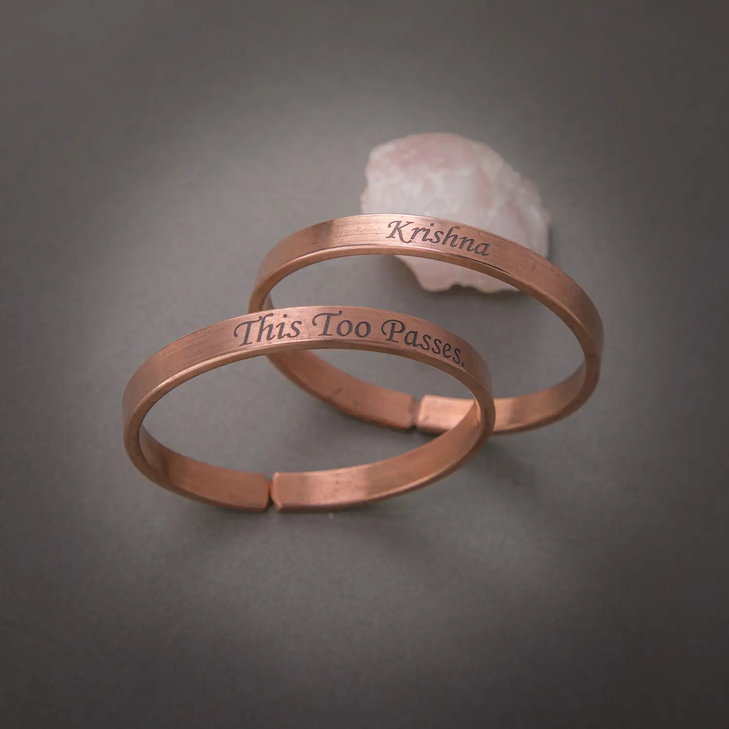 8mm Customized Pure Copper Flat Bracelet With Your Name Combo - image 2