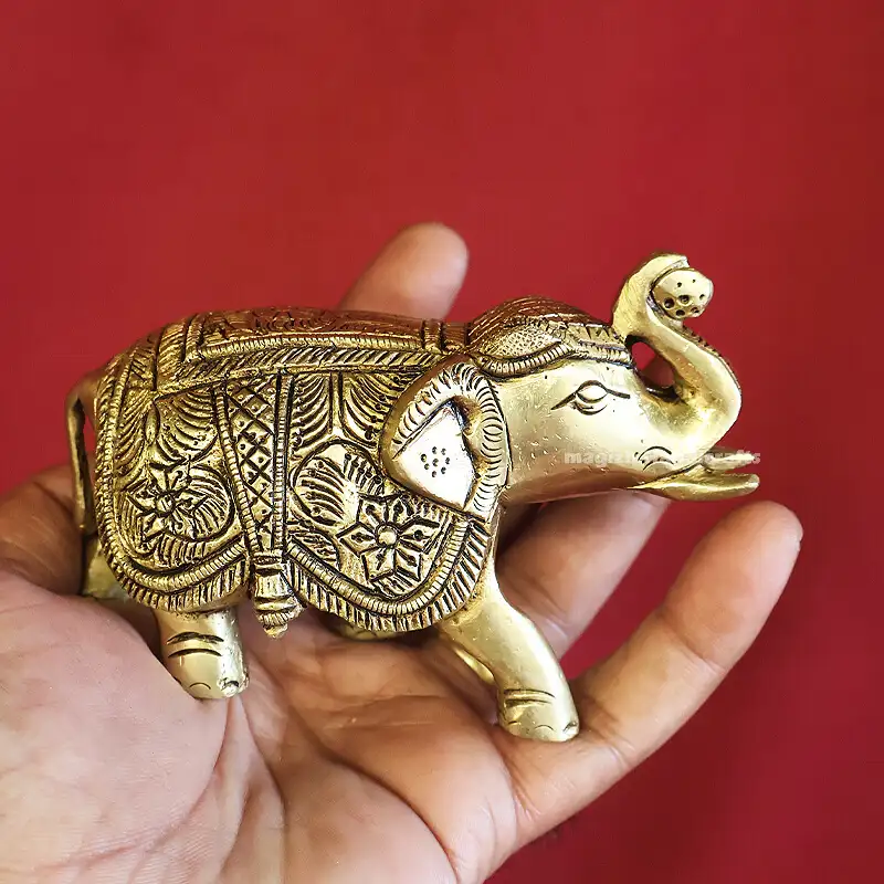 Brass Elephant pair idol 3 inches - image 1