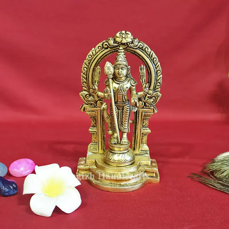 Brass Thiruvachi Murugan idol - image 1