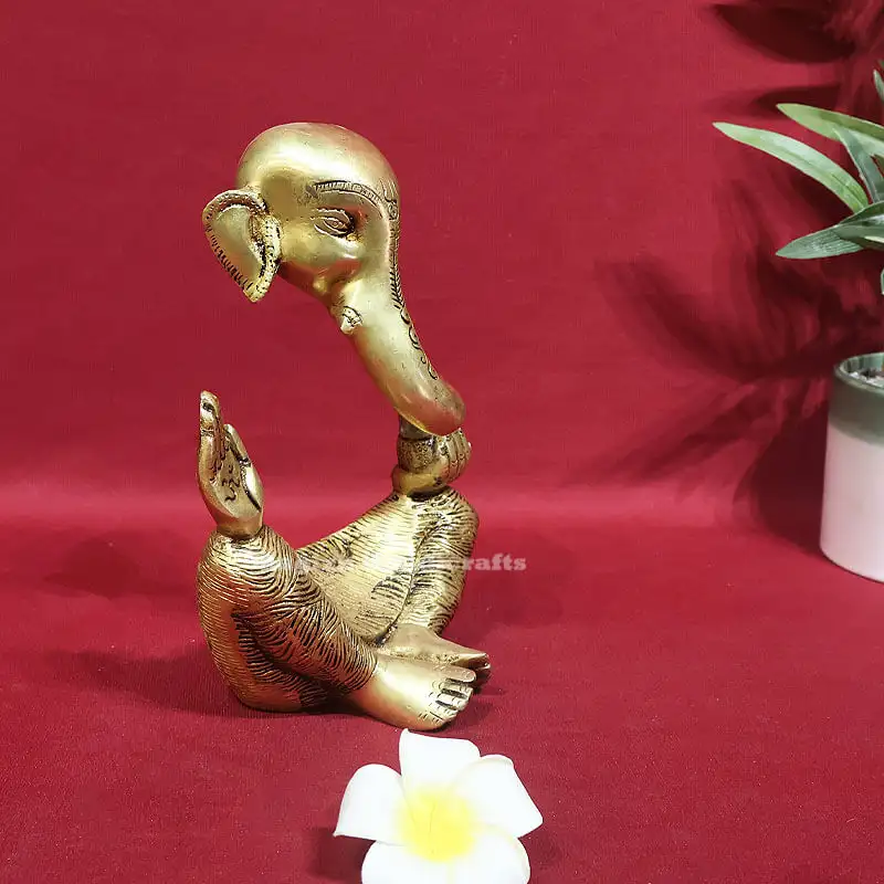 8 Inches Brass Modern Ganesha idol - image 2