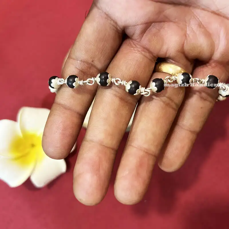 Original karungali Pure Silver cup Bracelet-6mm - image 1