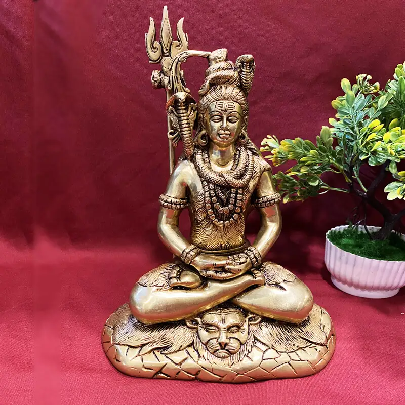 1 feet Brass sitting Lord Shiva idol - SC - image 1
