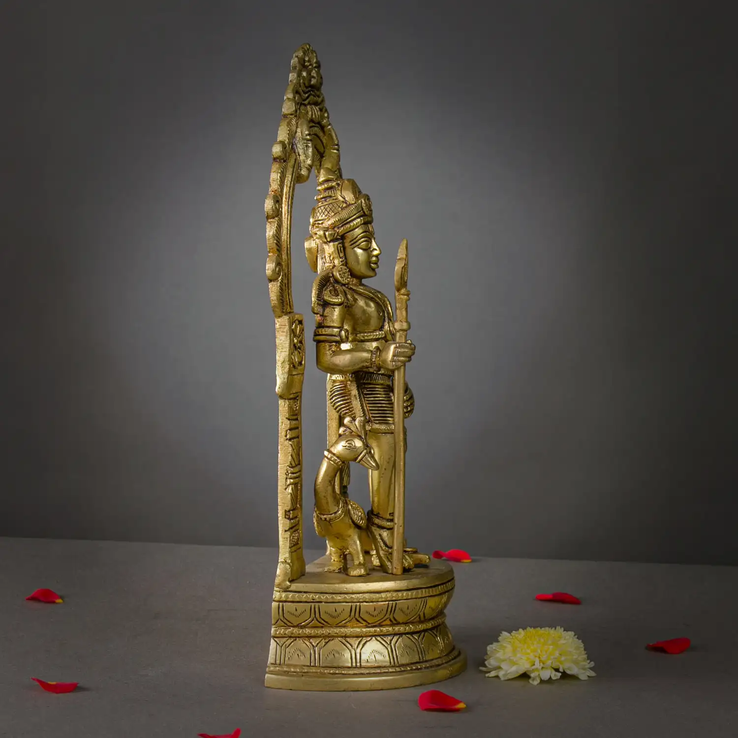 12 inches Thiruvachi Brass Palani Murugan with vel - image 2