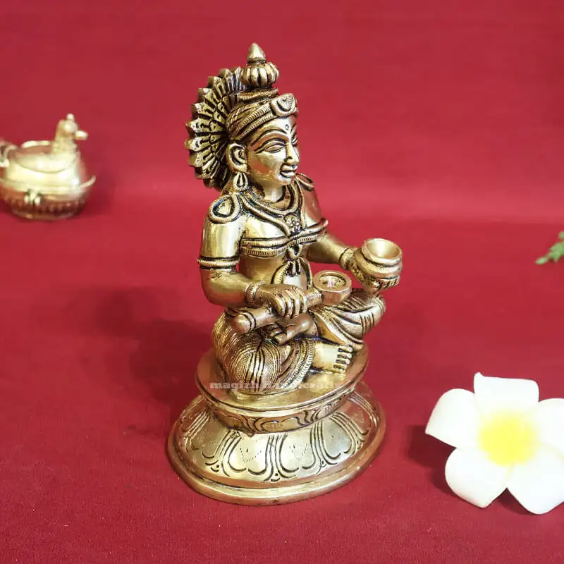 6.5 Inches Brass One hand Annapoorni Oval base Idol SC - image 2