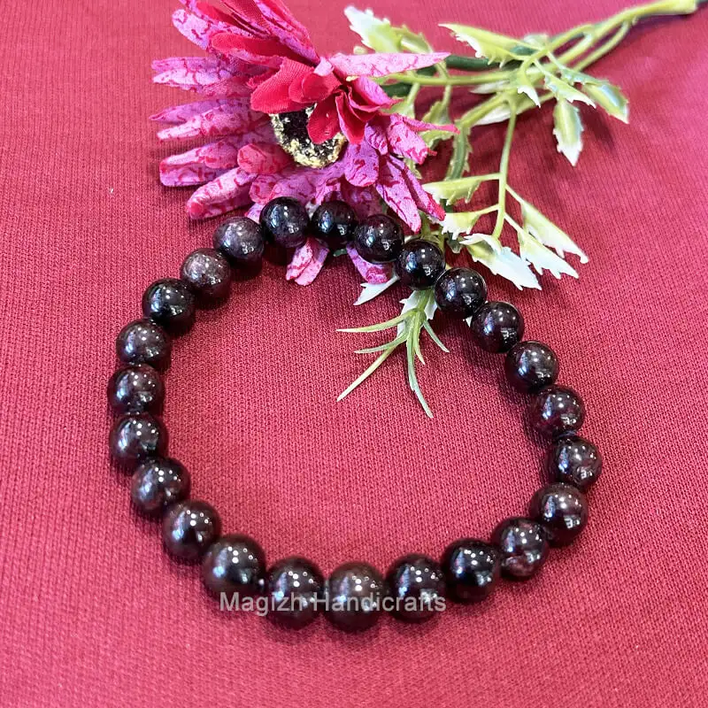 Garnet Crystal stone Bracelet (8mm) - image 1