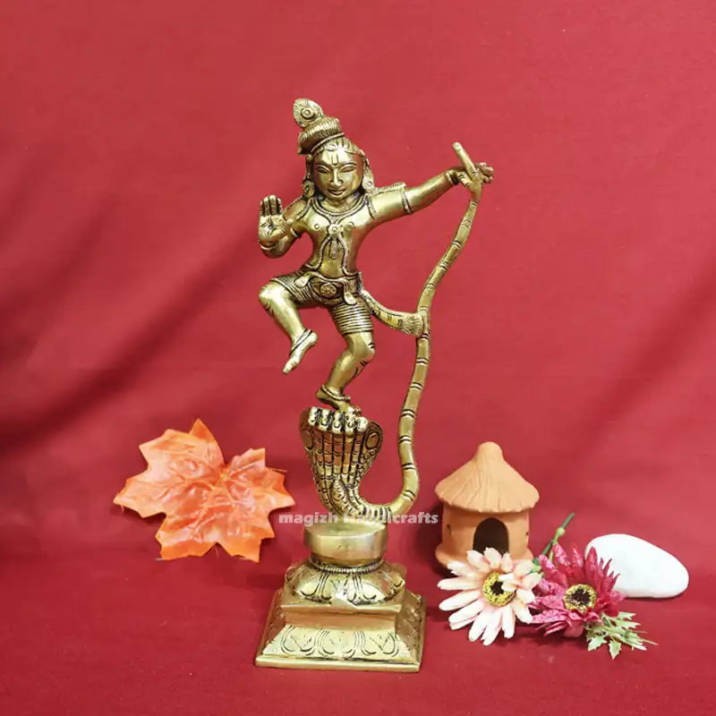 10.5 inches Brass Kalinga Krishna idol SC - image 1