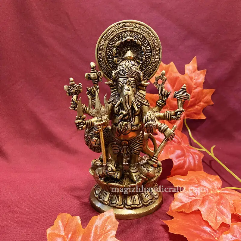 8 inches Kan Drishti Standing Ganesha idol - image 1