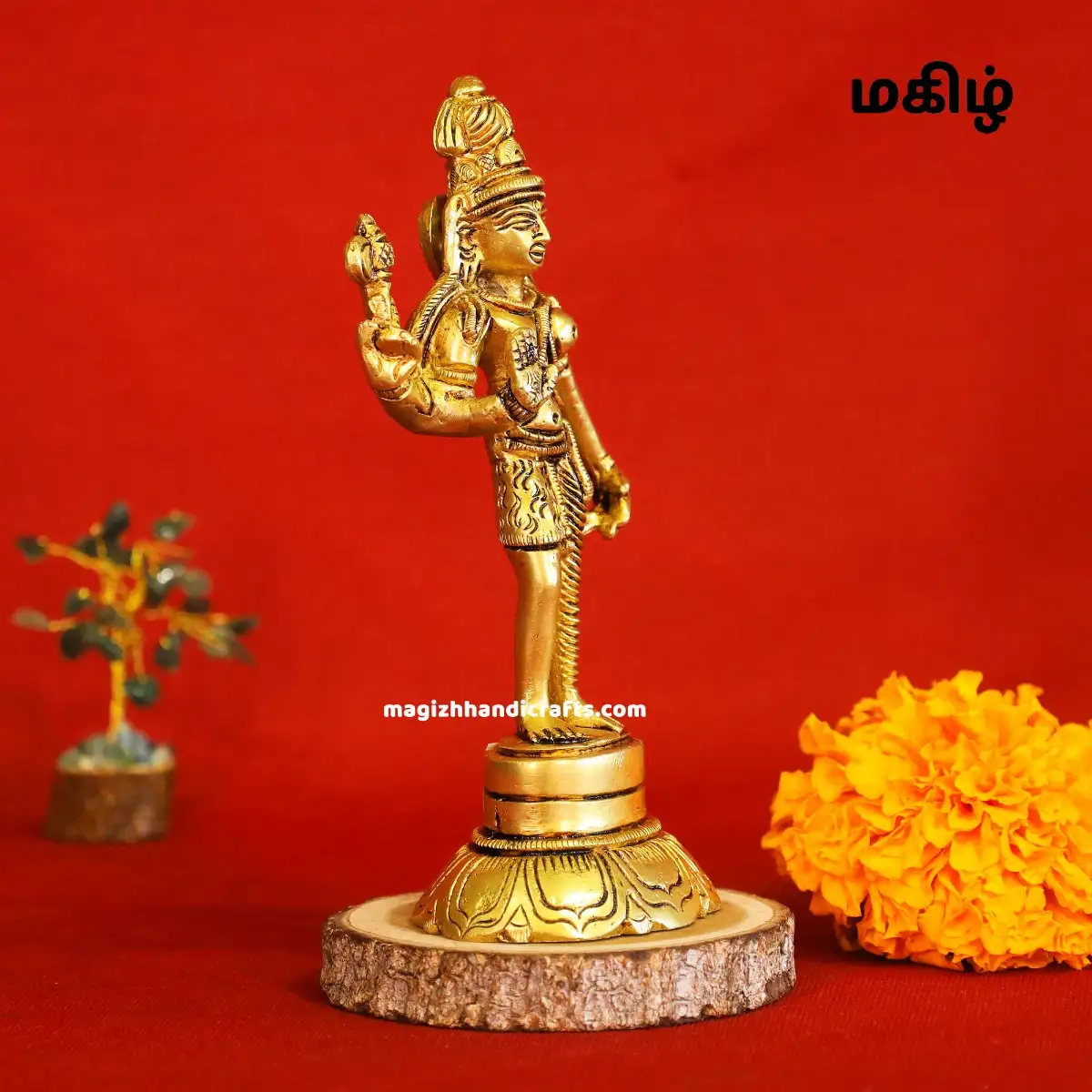 Brass Standing Arthanareeswarar idol - 6 inches - image 2