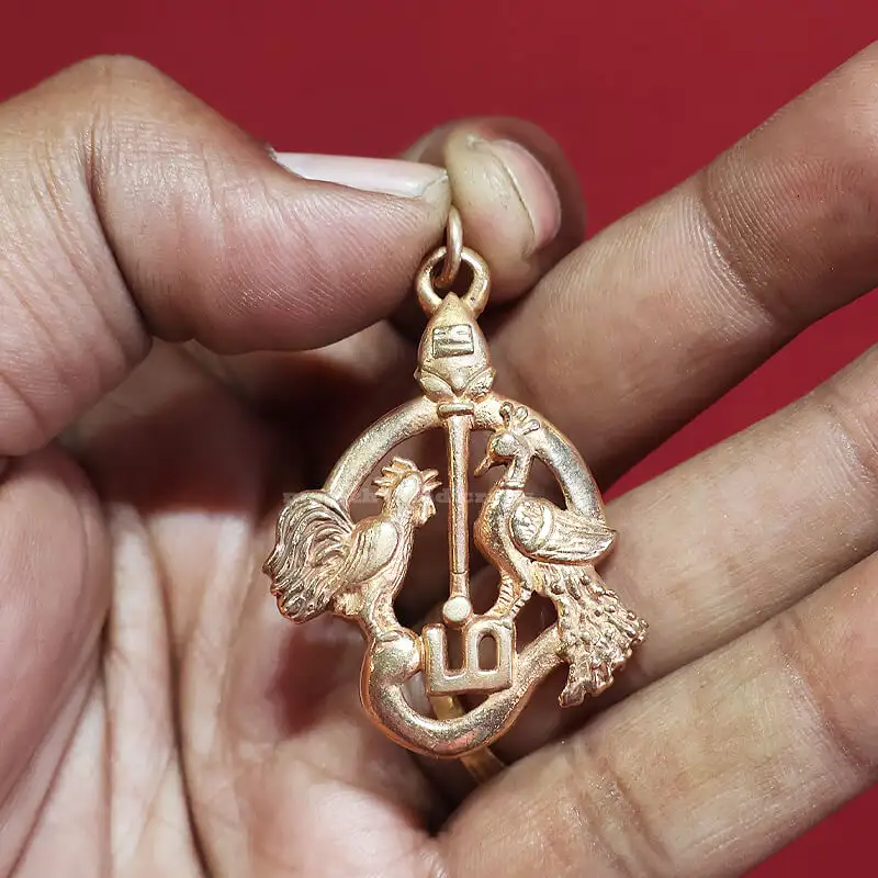 Tamil Om Vel Mayil Seval Aimpon Pendant - image 1