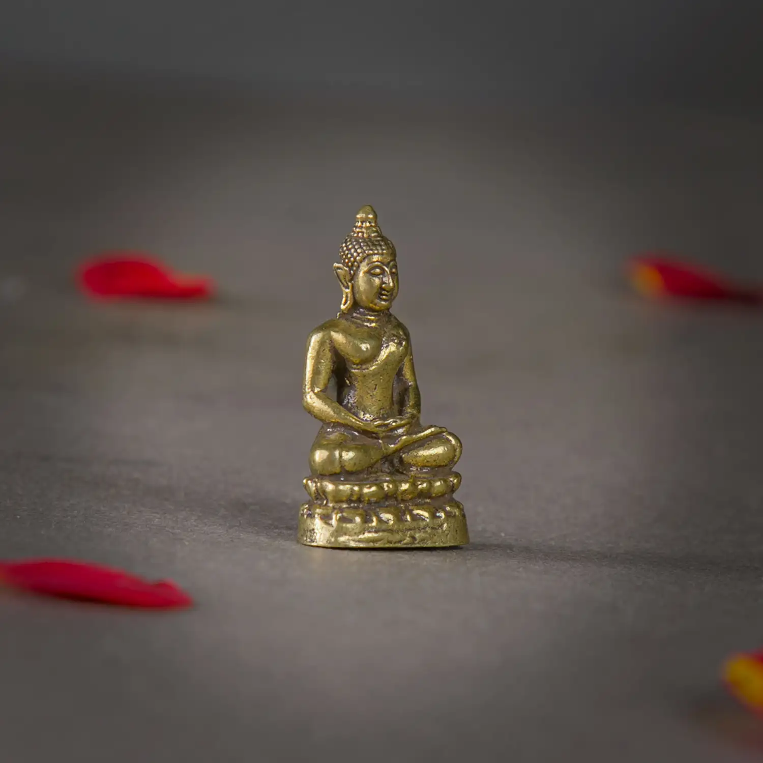 1 inch Mini Brass Sitting Budha idol - image 2