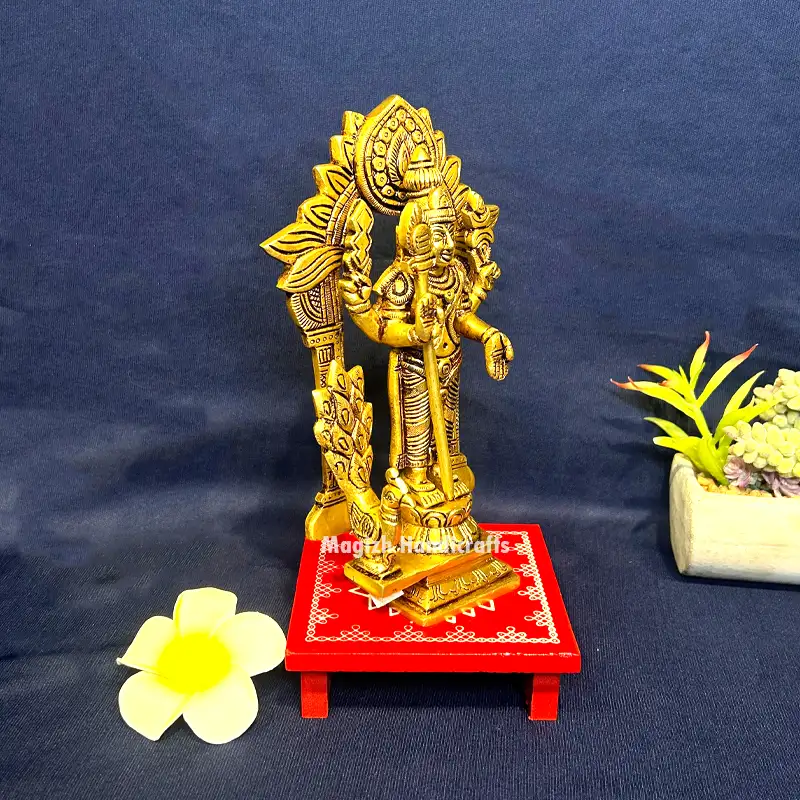 Brass Murugan Sun Thiruvachi idol - 8 inches - image 2
