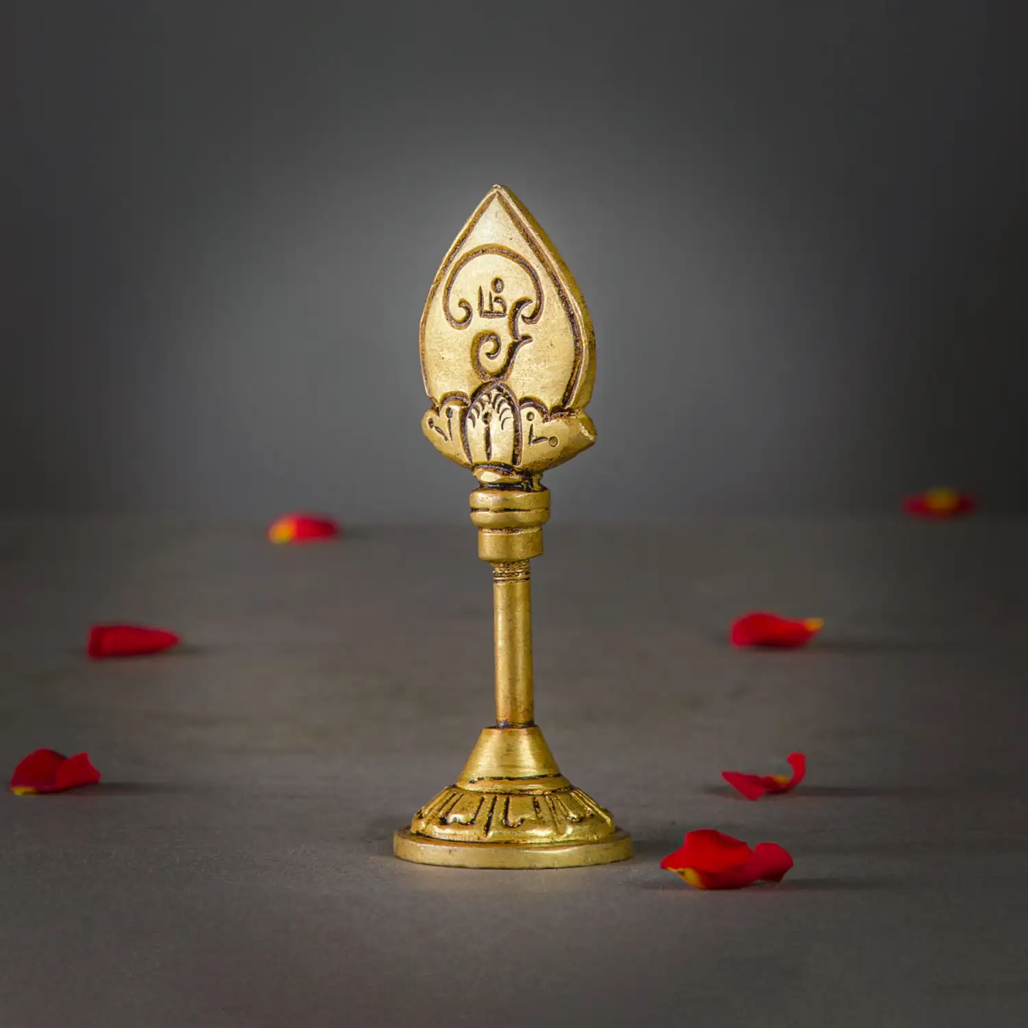 4 inches Brass Murugan Vel with base - image 2