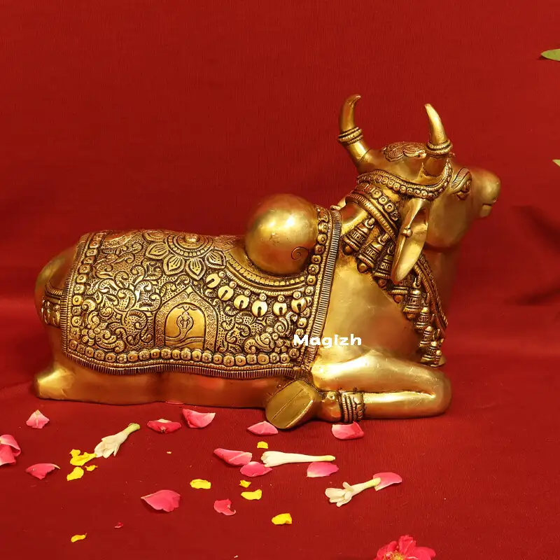 Brass Nandhi idol - 10 inches - image 2