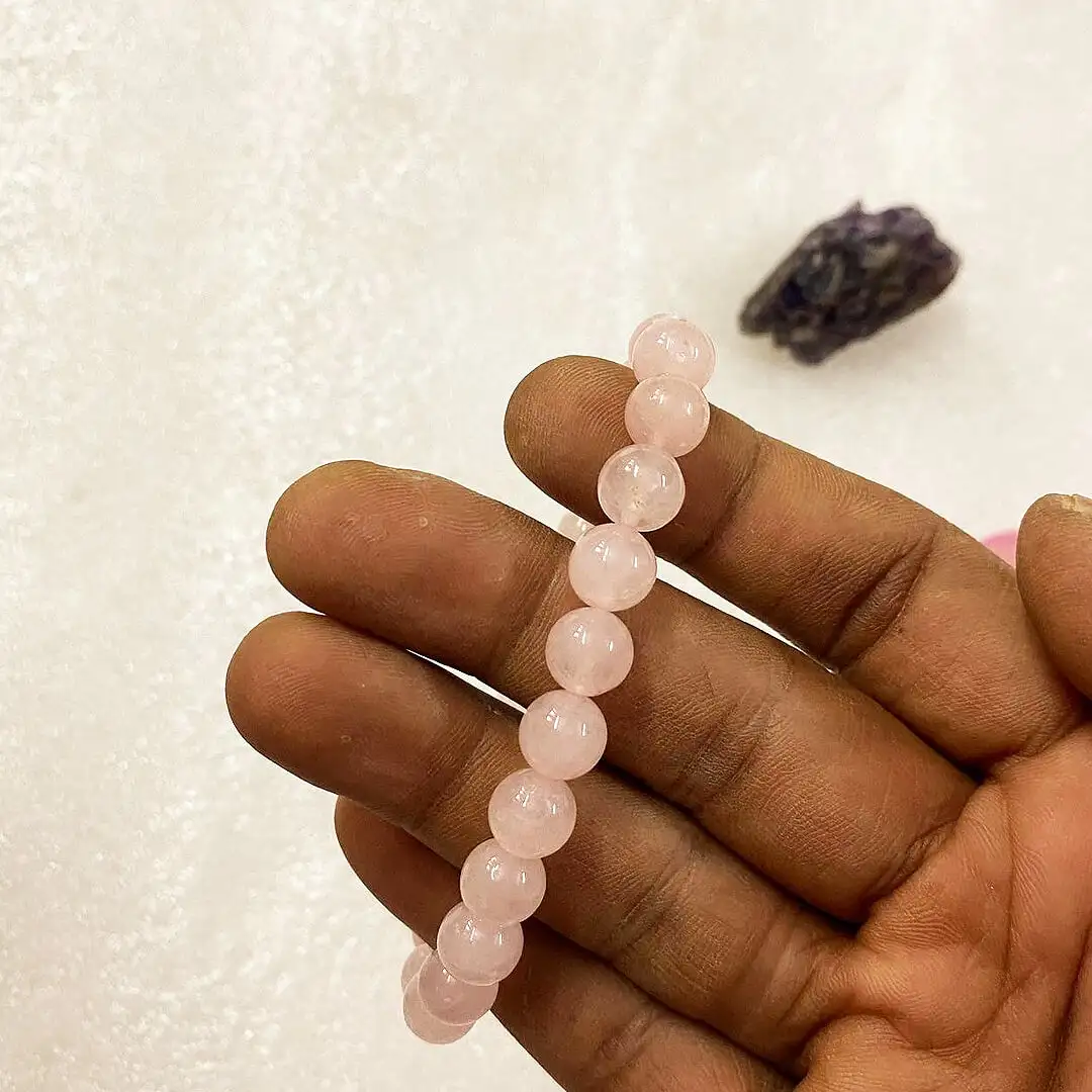Rose Quartz Crystal stone Bracelet (8 mm) - image 2