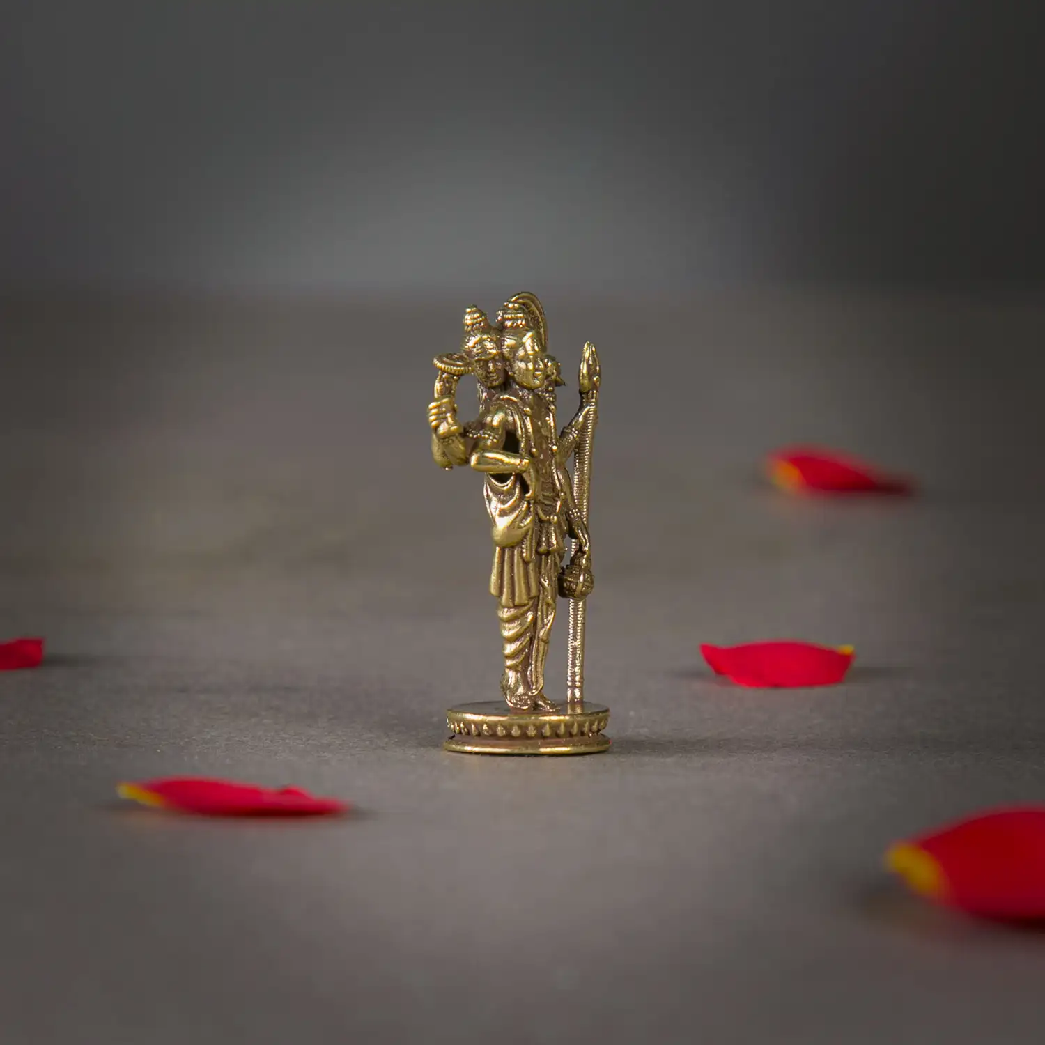 1 inch miniature Brass Dattatreya Idol - image 2