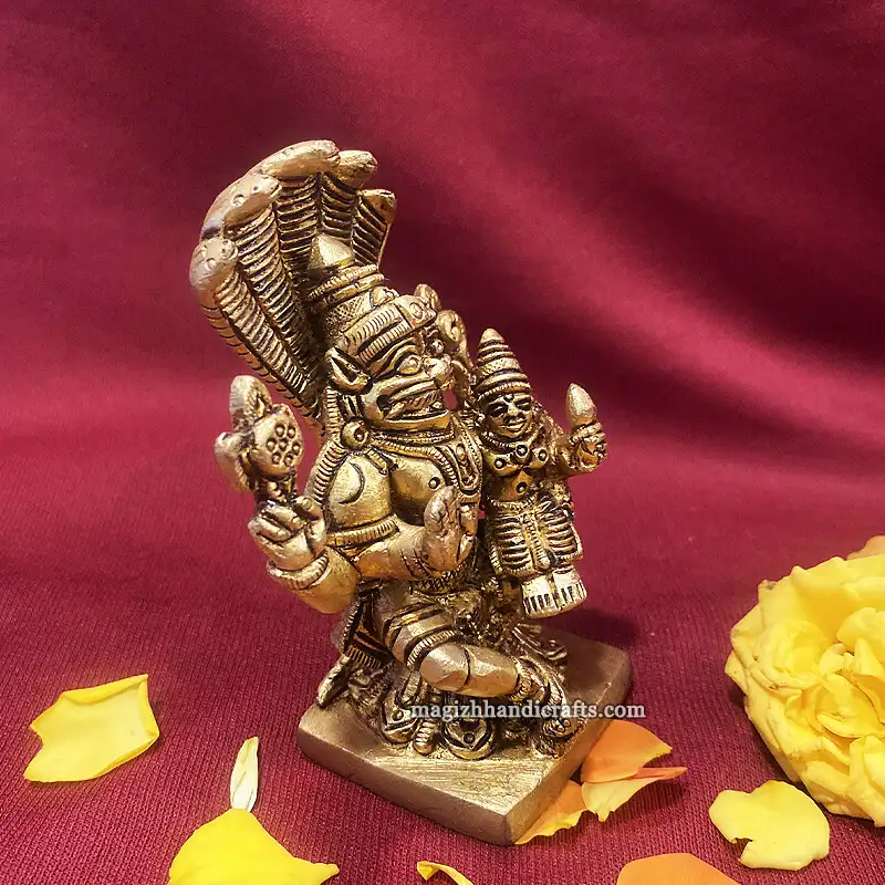 Brass Snake Narasihma Lakshmi - image 2