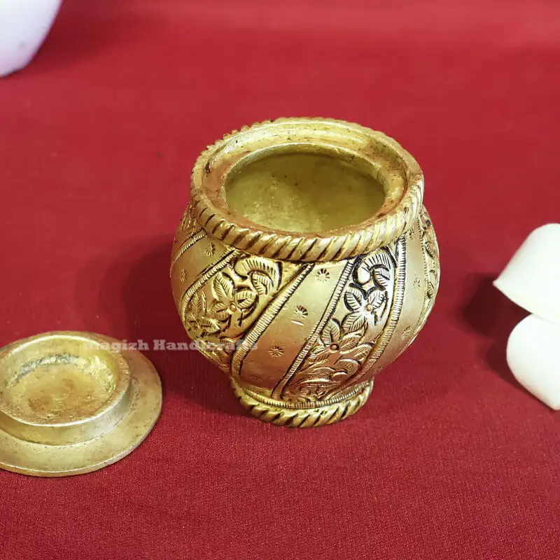 3 inches Brass Kubera Paanai - image 2