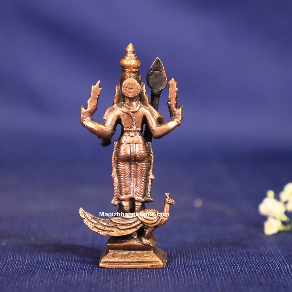 3 inches Copper Murugan with Vel - image 2