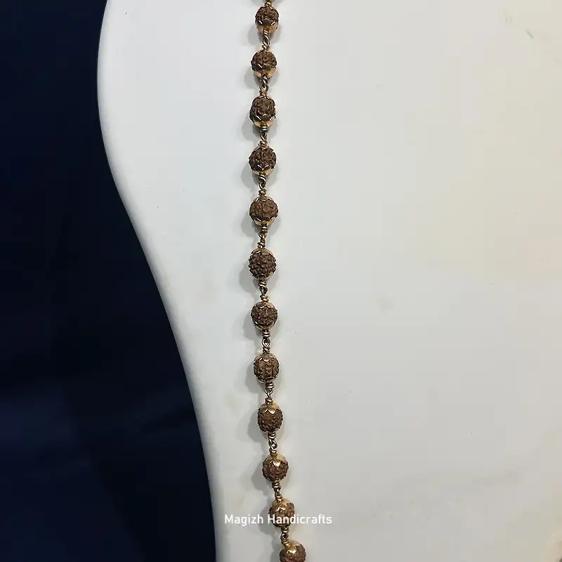 Original Rudhraksham natural color with Impon cup 45 Beads - 10mm - image 2