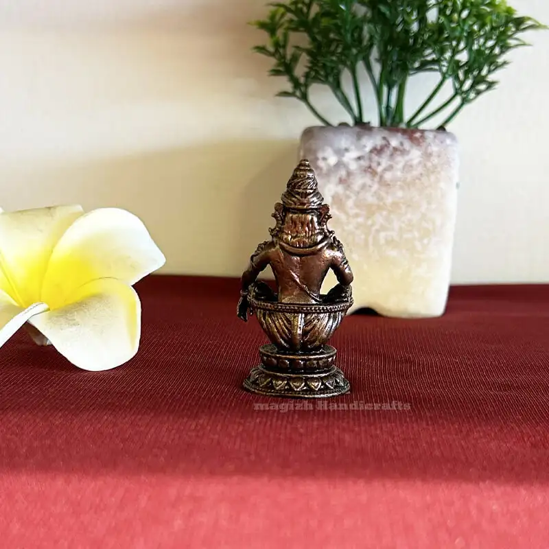 2 inches Copper Ayyappan idol - image 2