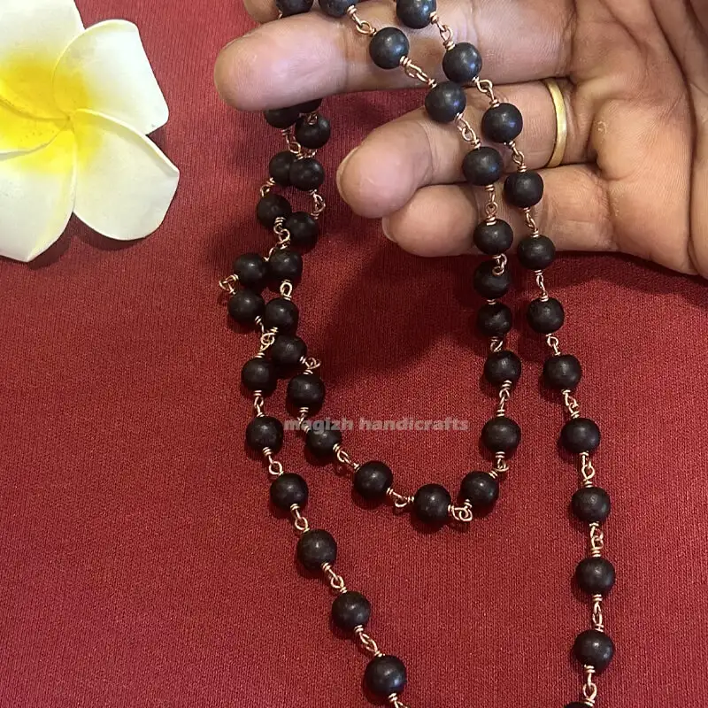 Original karungali Copper mala without capping-8mm - image 2
