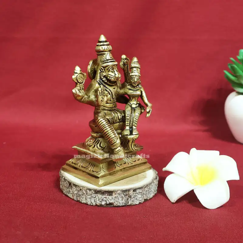 4.5 inches Brass Lakshmi Narasimhar idol SC - image 2