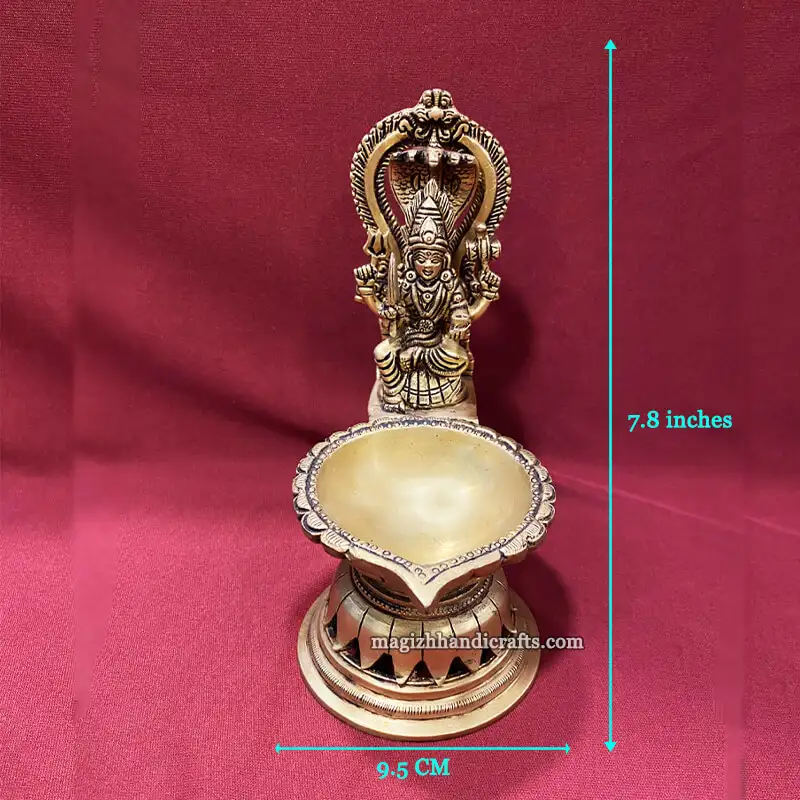7.8 inches Brass Karumari amman Vilakku - image 1