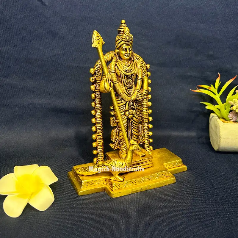 Brass Murugan Malaysia Murugan idol - 8 inches - image 2