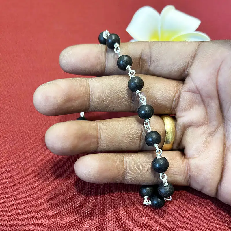 Original karungali Pure Silver Bracelet-8mm - image 1